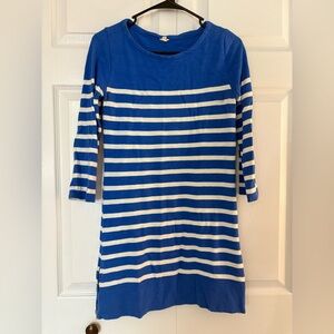 J. Crew Blue and White Striped Dress